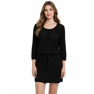 A.P.C.‎ Crochet Knit Drop Draw Cord Waist Cover Up Dress Black Size L